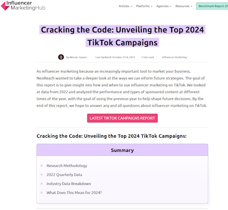 Influencer marketing. A quick 101 on the best TikTok campaigns